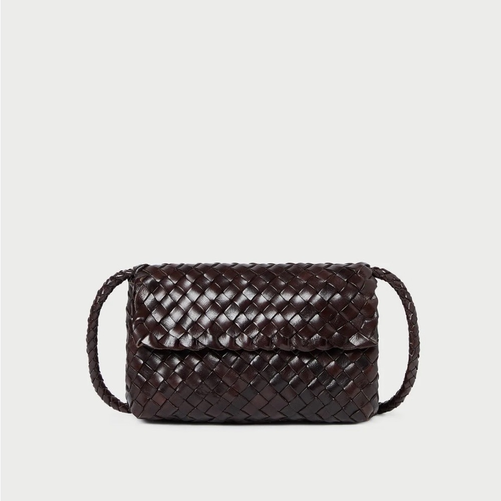 Loeffler Randall Vinnie Chocolate Woven Leather Crossbody